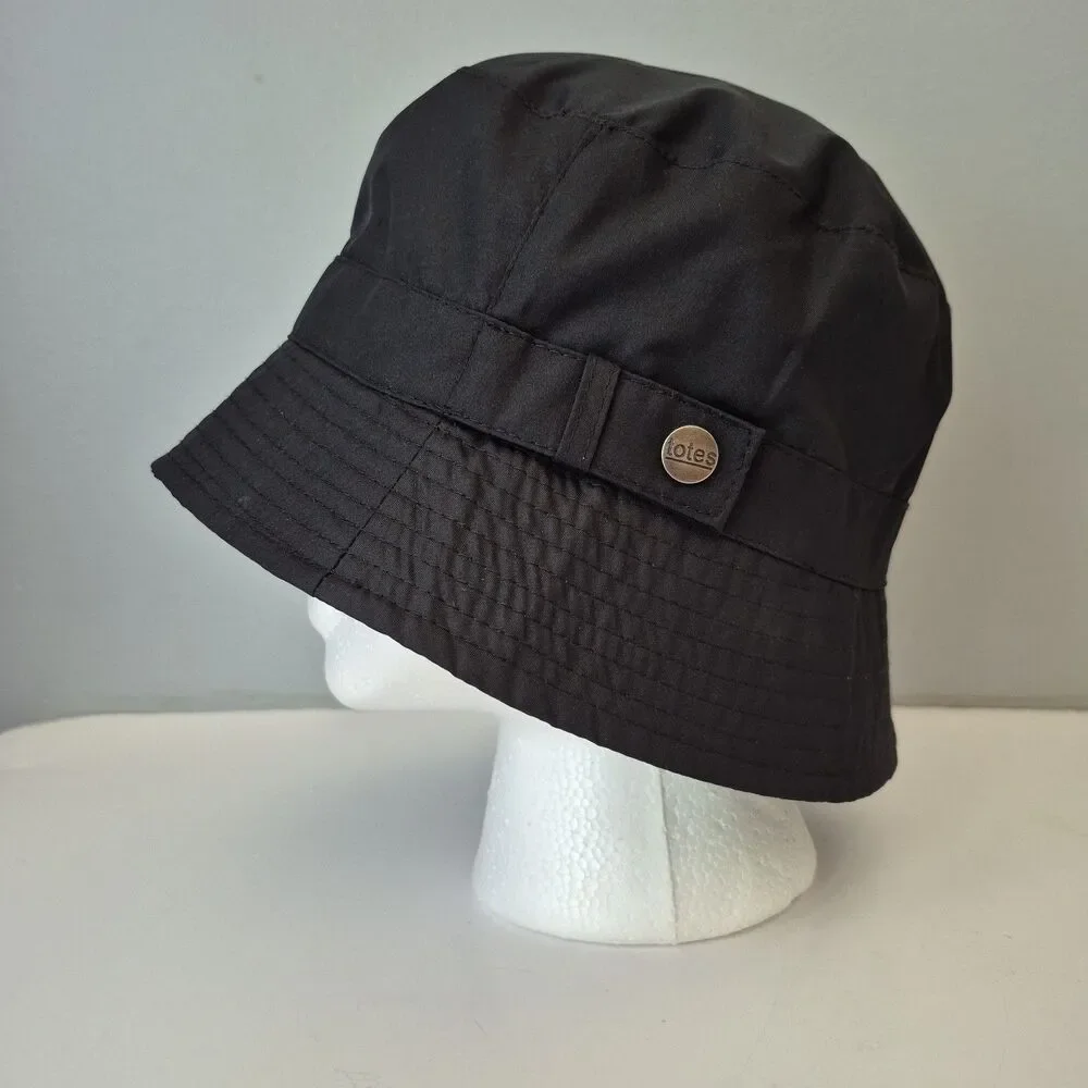 Totes Black Logo Reversible Water Resistant Bucket Hat Womens One Size